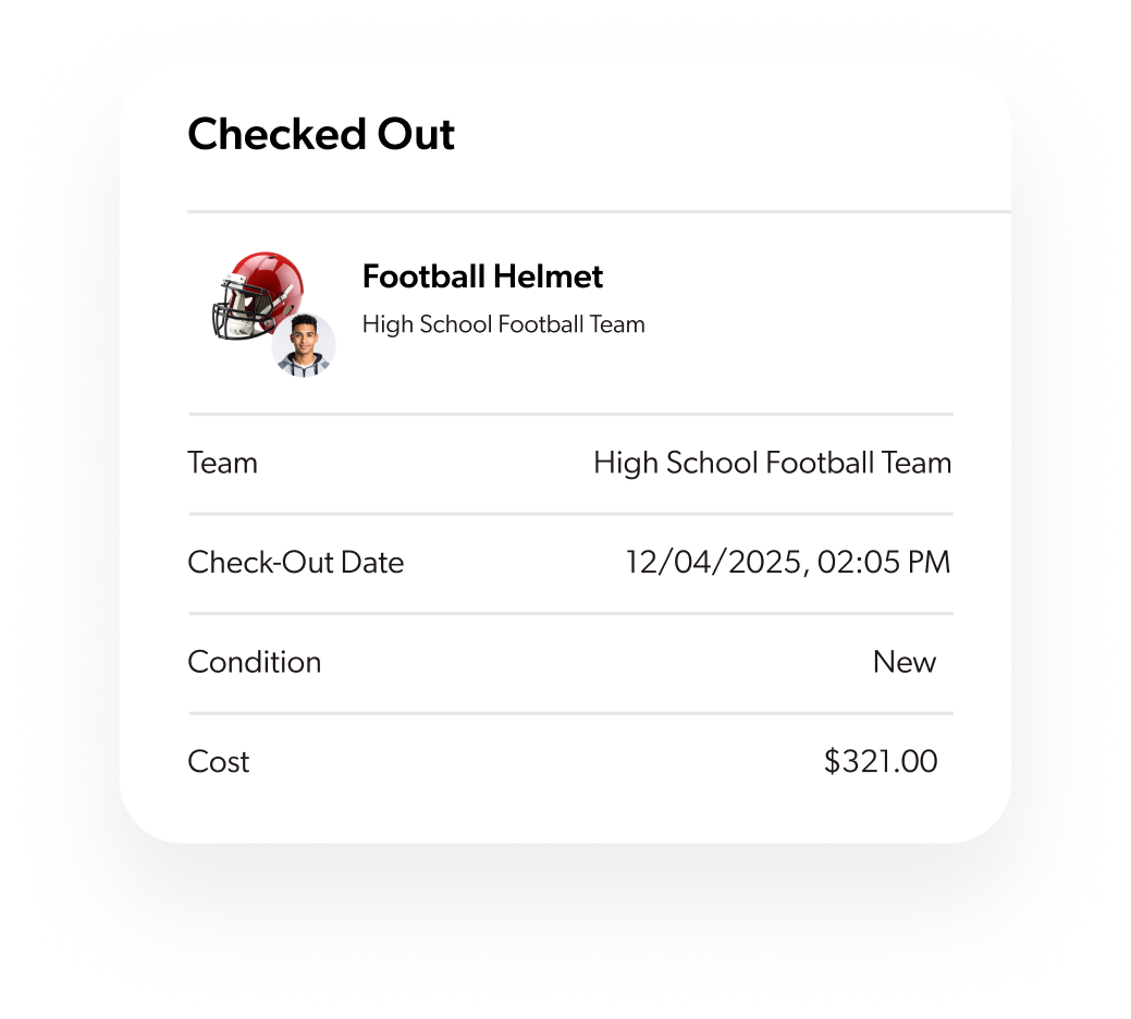 QR code scanning for gear check-in and check-out