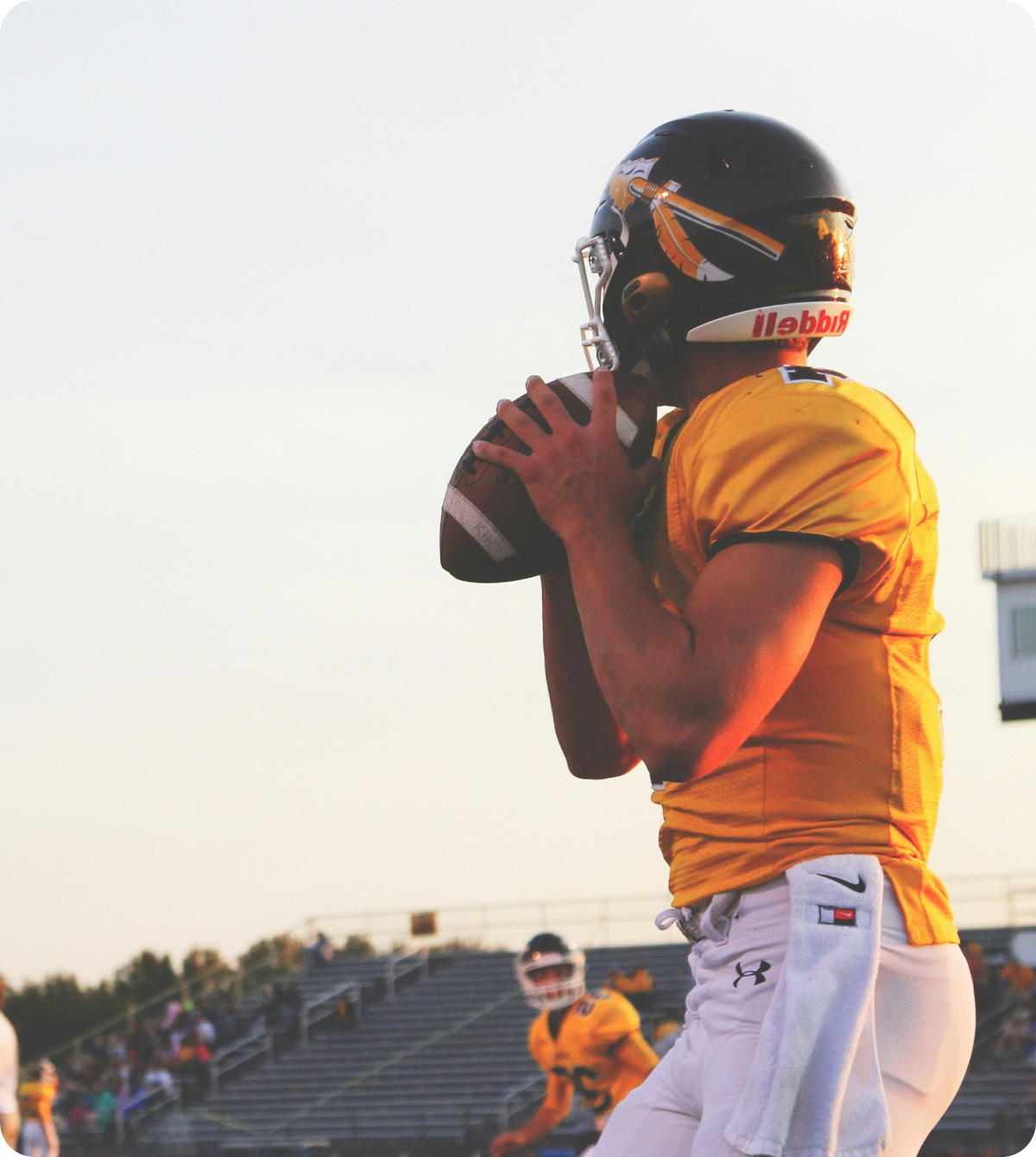Youth football player in action