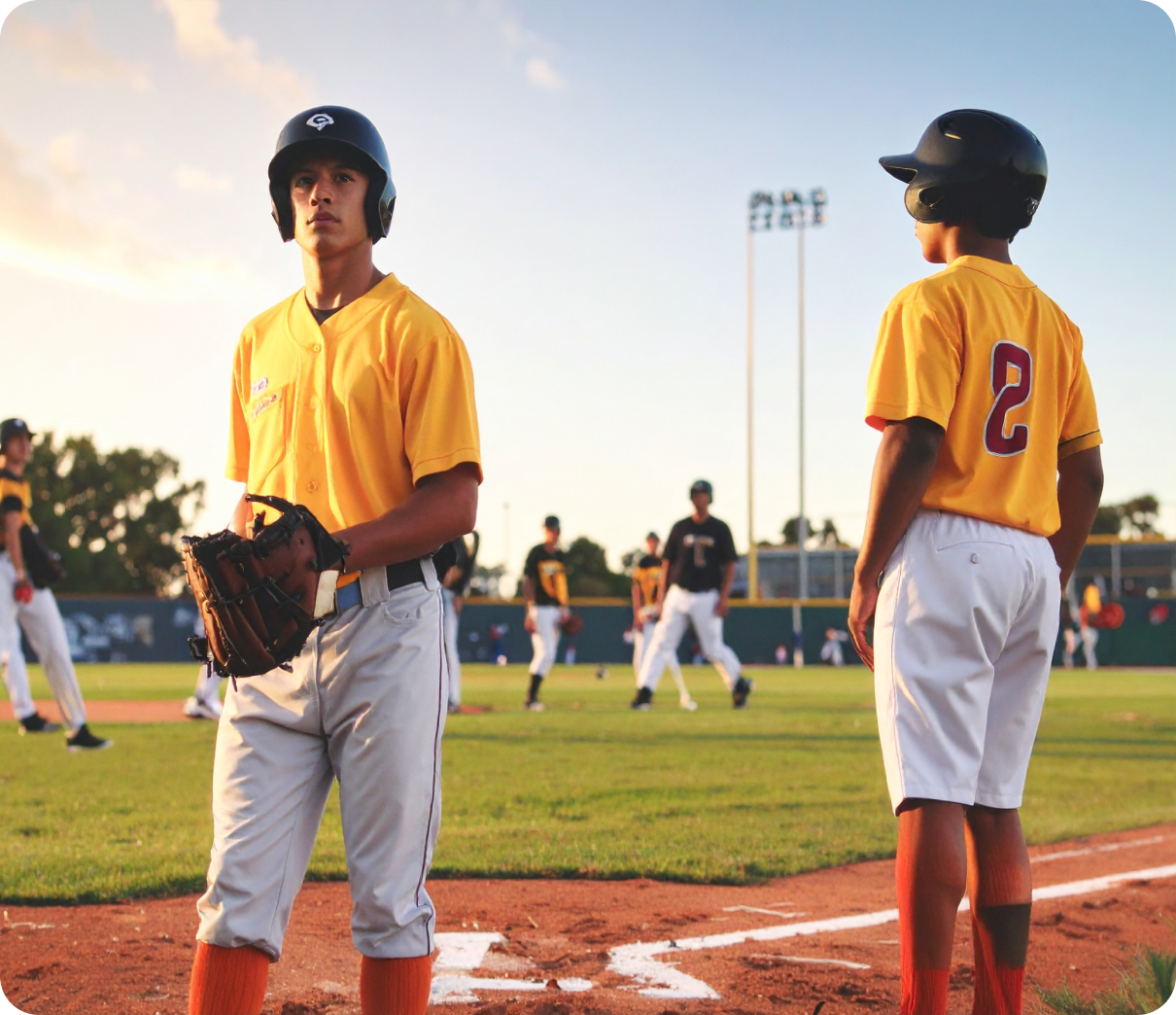 High school athletes in action